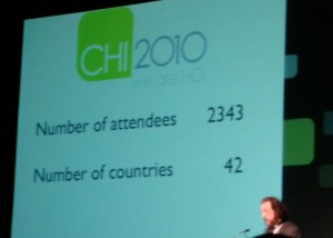 CHI presentation slide with number of attendees (2343)
