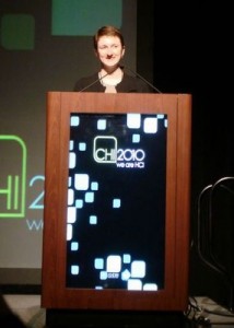 Elizabeth giving her presentation at CHI