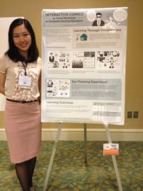 Leah presents her poster at CRA-W
