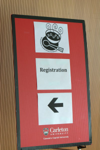 SOUPS sign pointing to the registration desk
