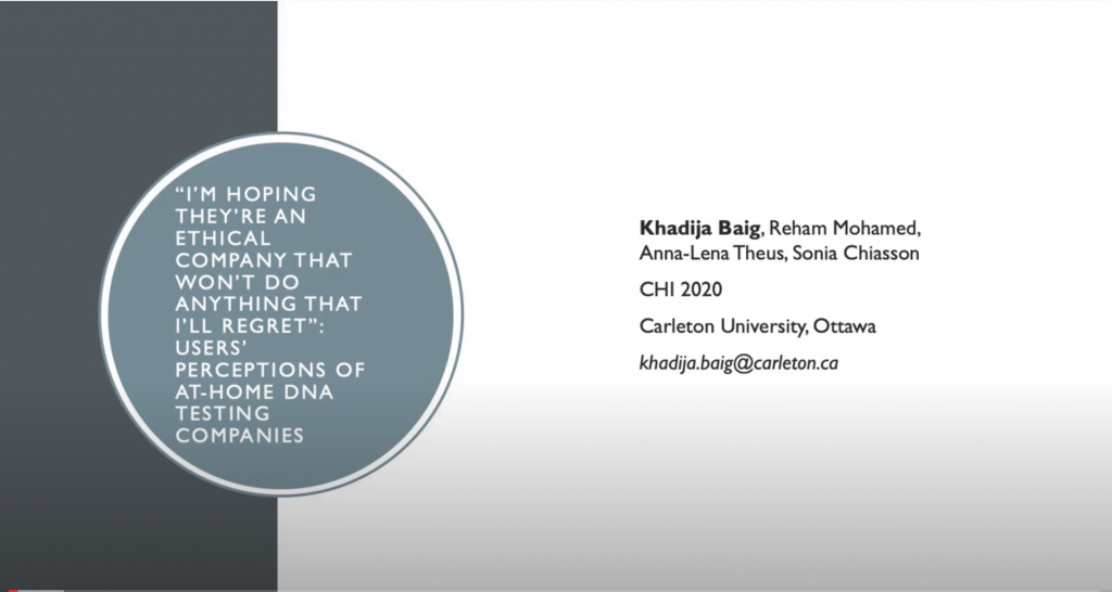 Title slide for Khadija's presentation