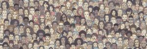 drawing of a large crowd of diverse people